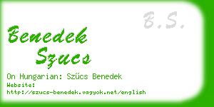 benedek szucs business card